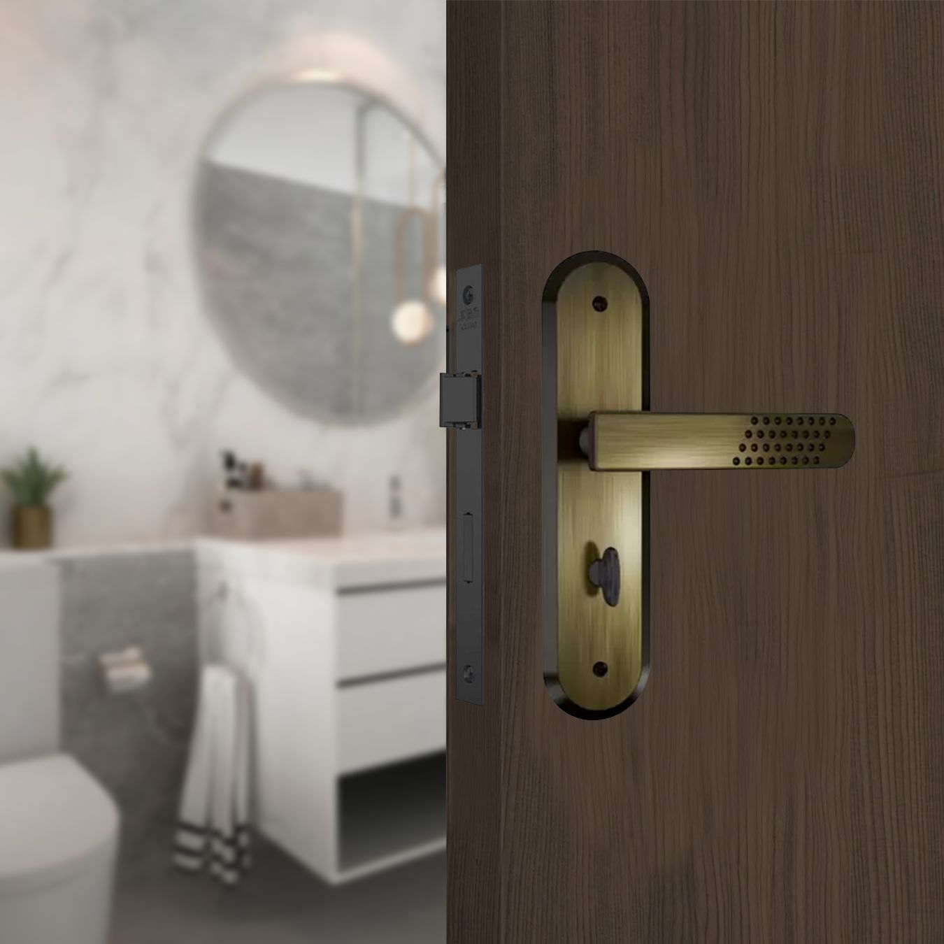 Fechadura Em Antique Para Porta de Banheiro de 25 A 40 Mm 1820/21