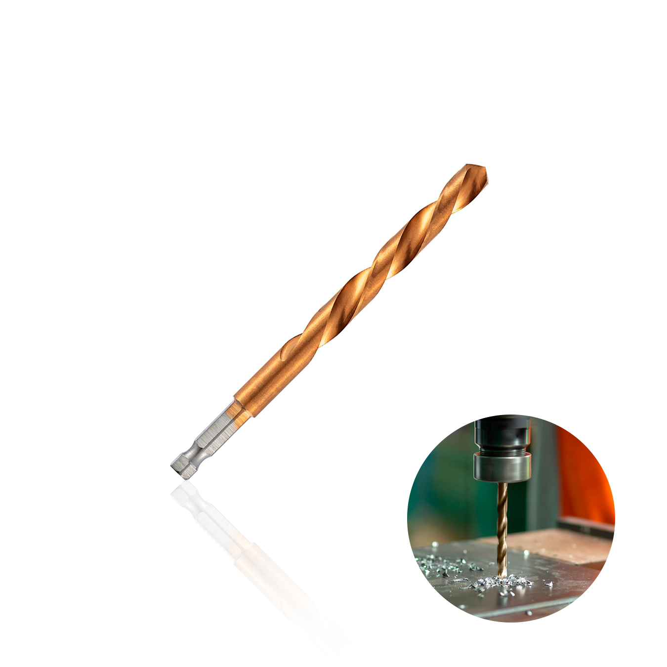 Broca de 7,0 X 109 Mm Em Aço Rápido Revestida de Titânio Com Hast