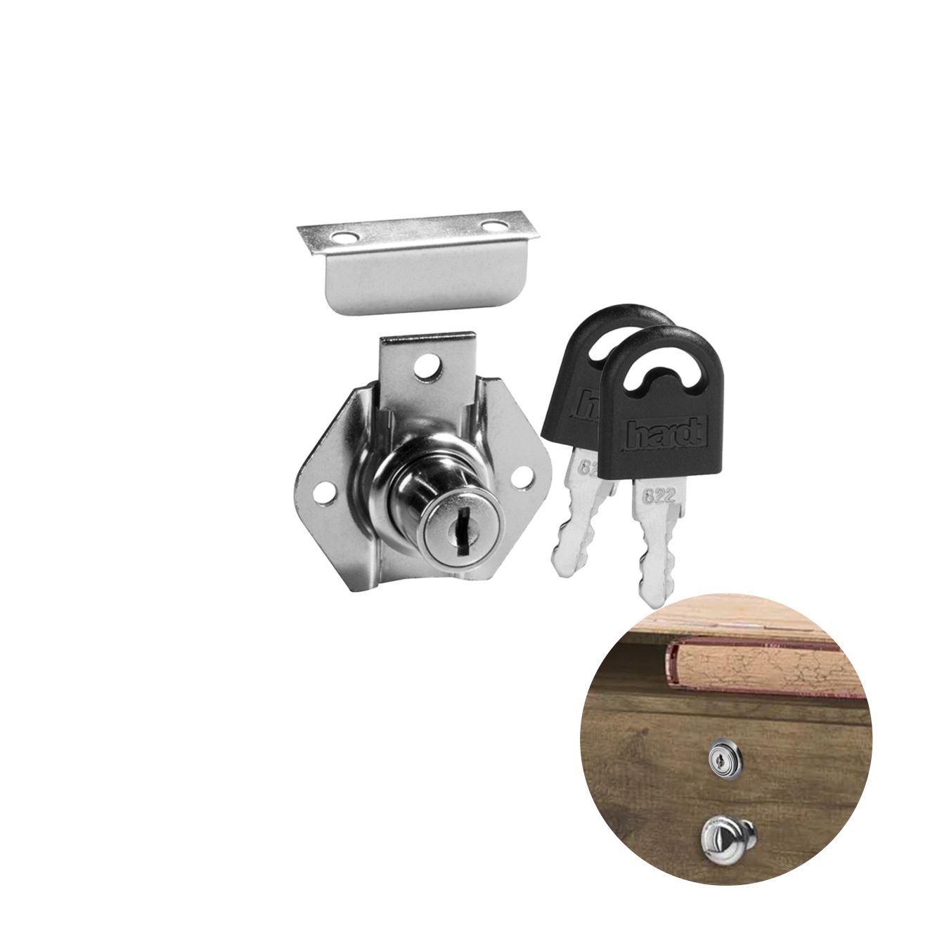 Fechadura Batente Gavetas E Portas de Móveis Tambor 17x31mm Chave