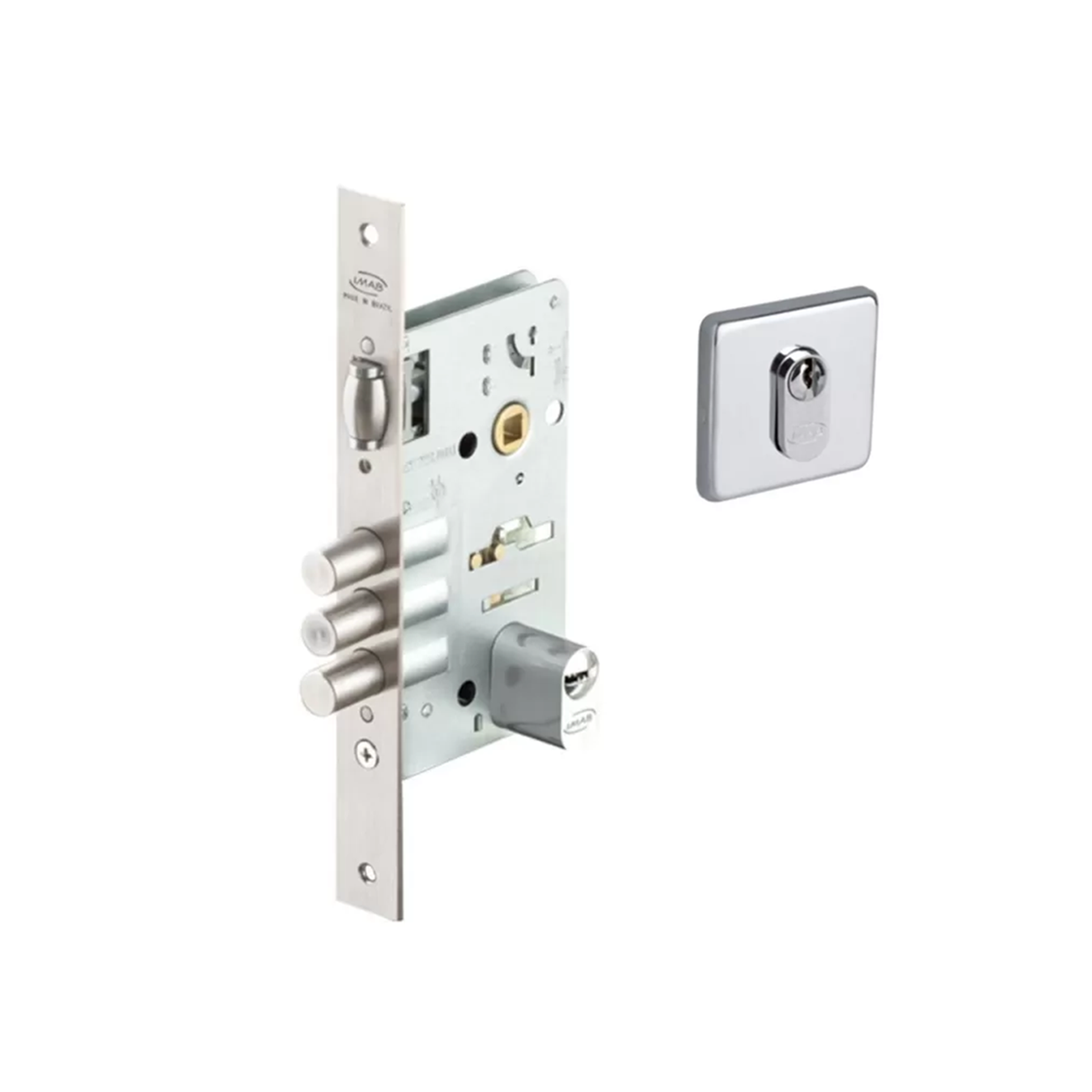 Fechadura Imab 4910 Inox Cilindro 125mm 5 Chaves Cromado
