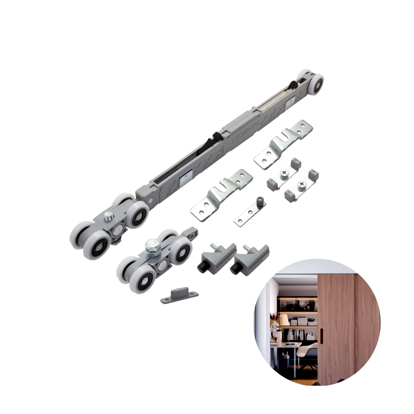 ルッツ Kit Sistema Ro82 Top Max de 80 A 100 Kg Pesado Para Porta de Corr