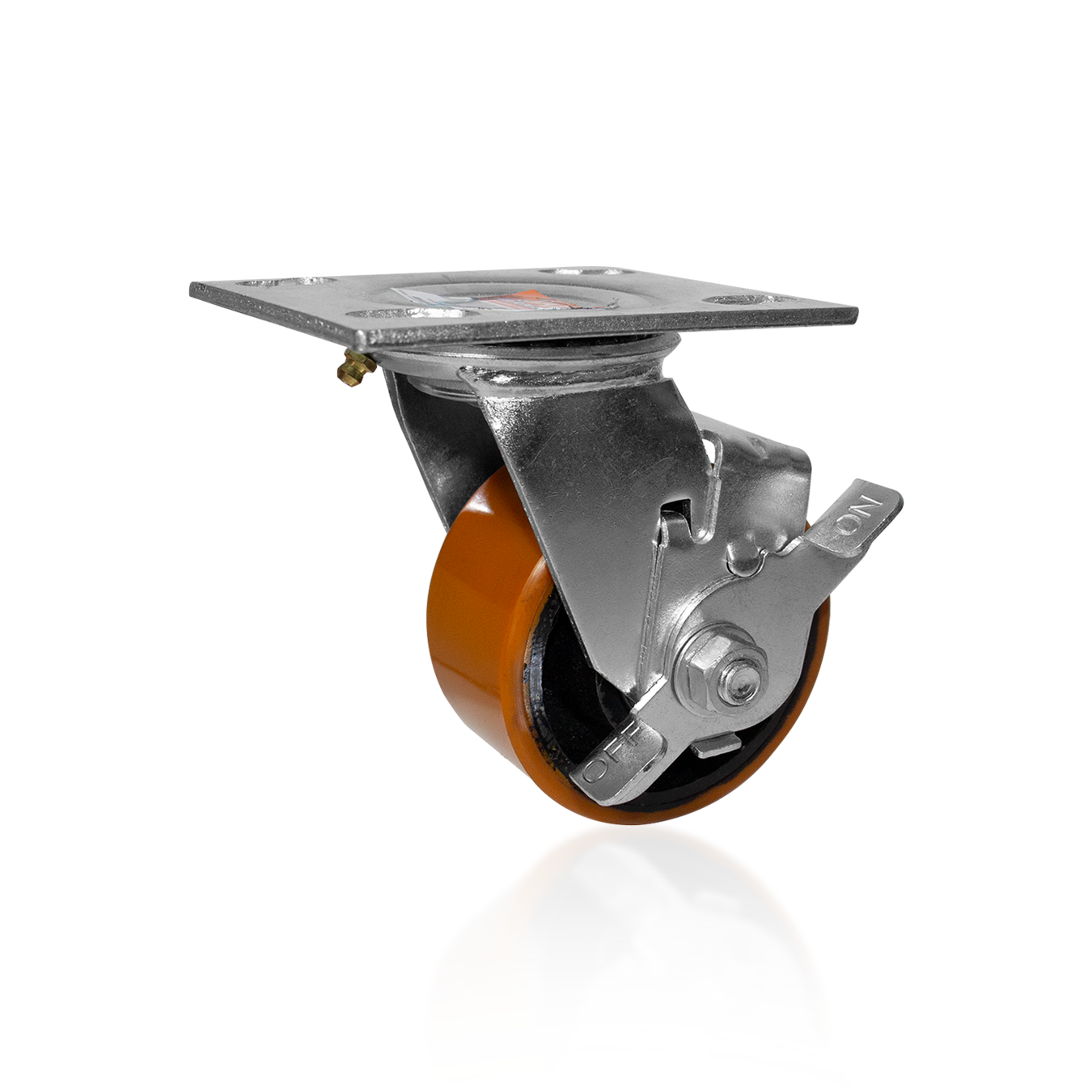 Rodízio Roda Giratório Laranja Gs 42 Pu de 100 | Mark Ferragens