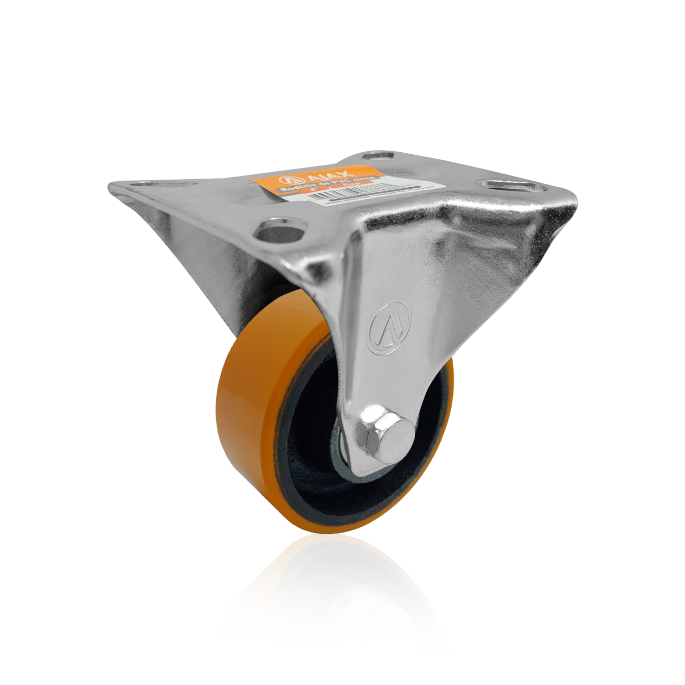 Rodízio Roda Fixo Laranja 312 Pu de 3