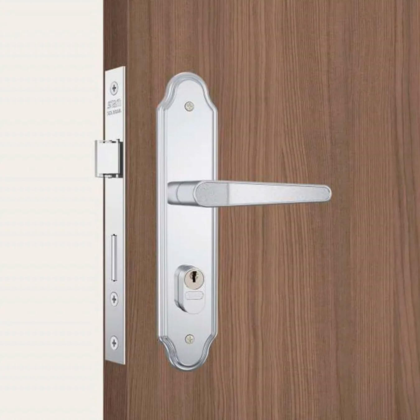 Fechadura Inox Gorje Para Porta Residencial Externa de 25 A 35 Mm